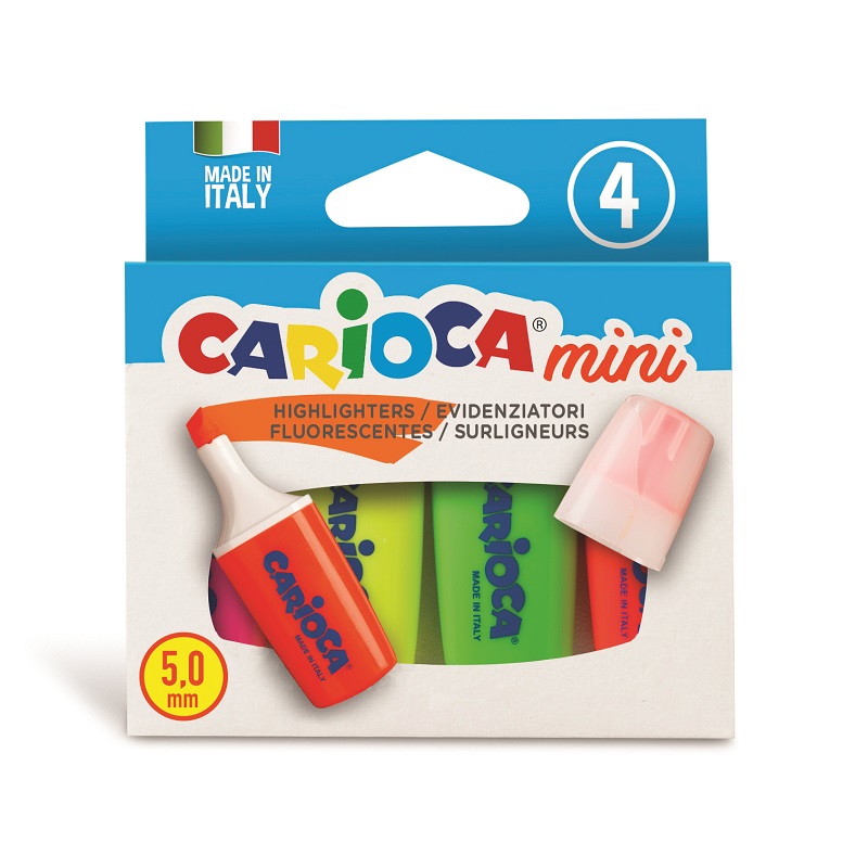 Zvýrazňovače CARIOCA Mini, 4ks