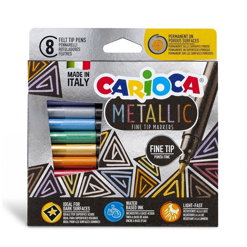 Fixy CARIOCA metalické, 8ks tenký hrot