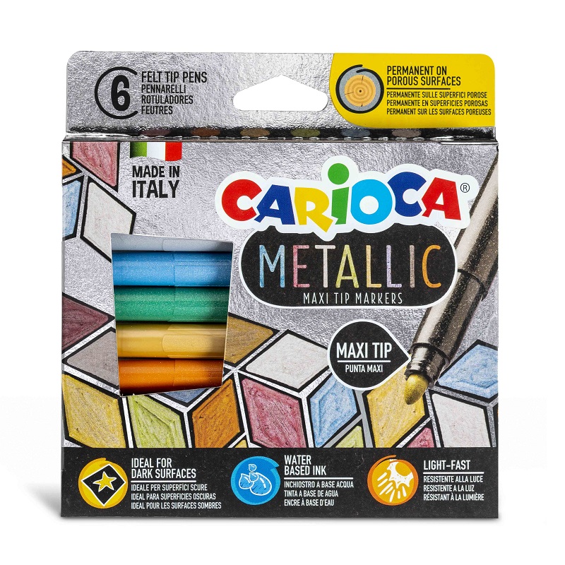 Fixy CARIOCA metalické, 6ks silný hrot