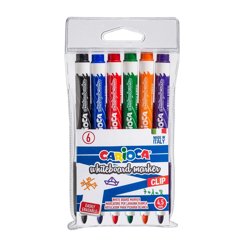 Fixy CARIOCA na bílé tabule Maxi s klipem, 6ks