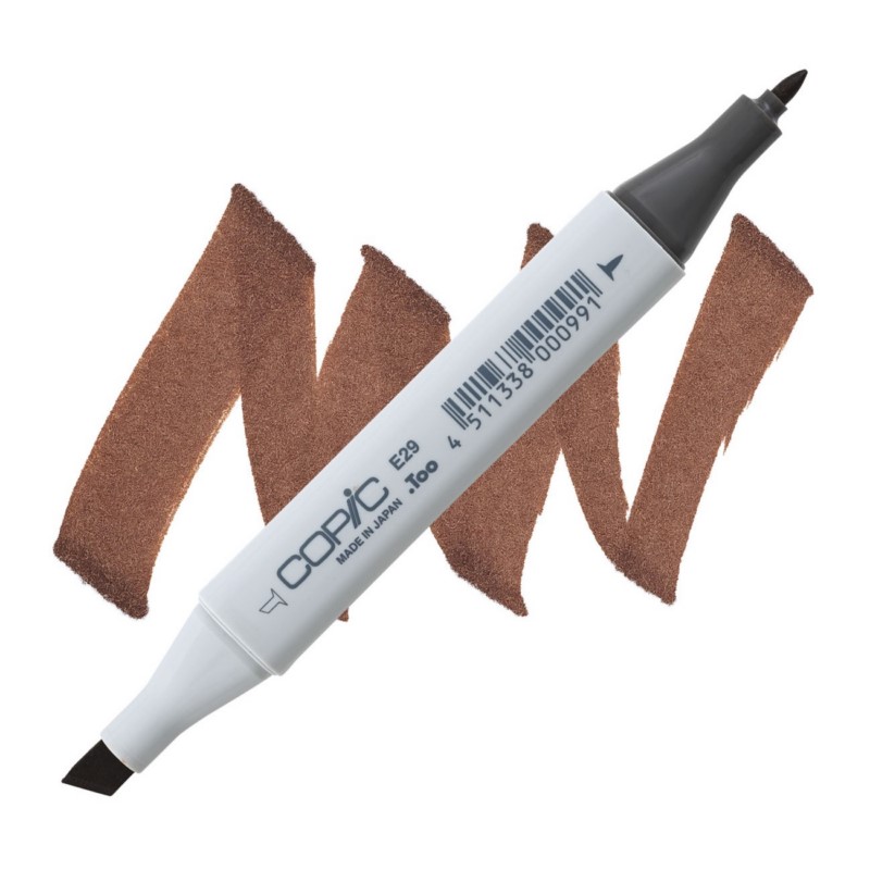 Lihová fixa COPIC Classic oboustranná Fine & Chisel, E29 Burnt umber