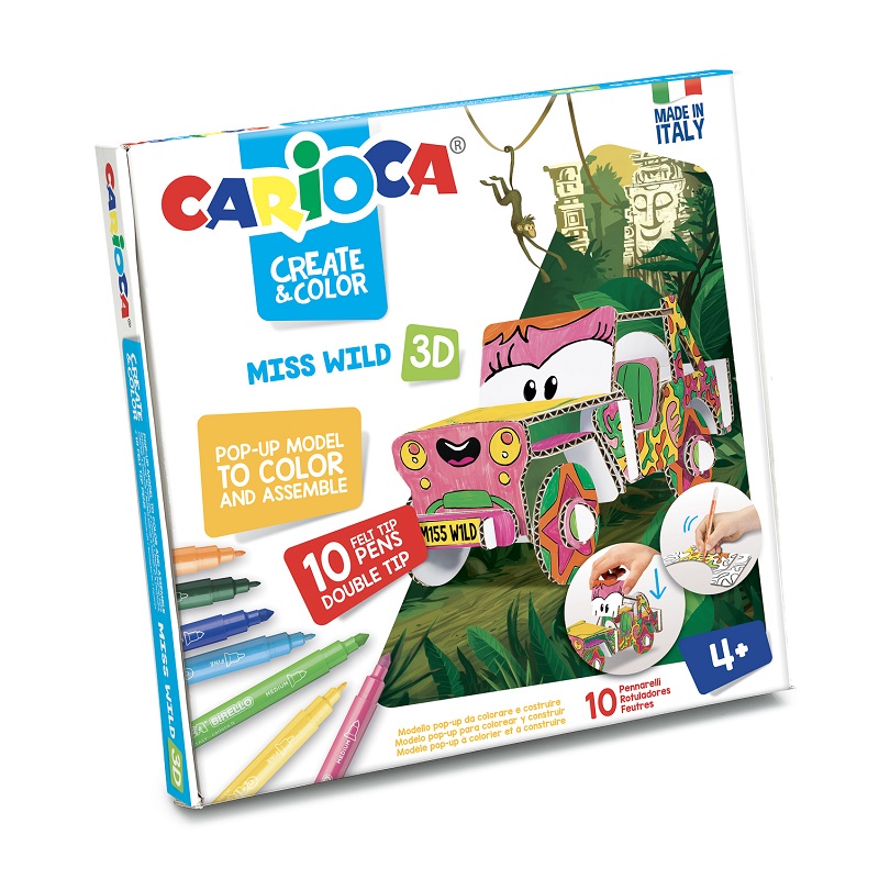 Kreativní sada CARIOCA Pop-Up, auto + 10 fix