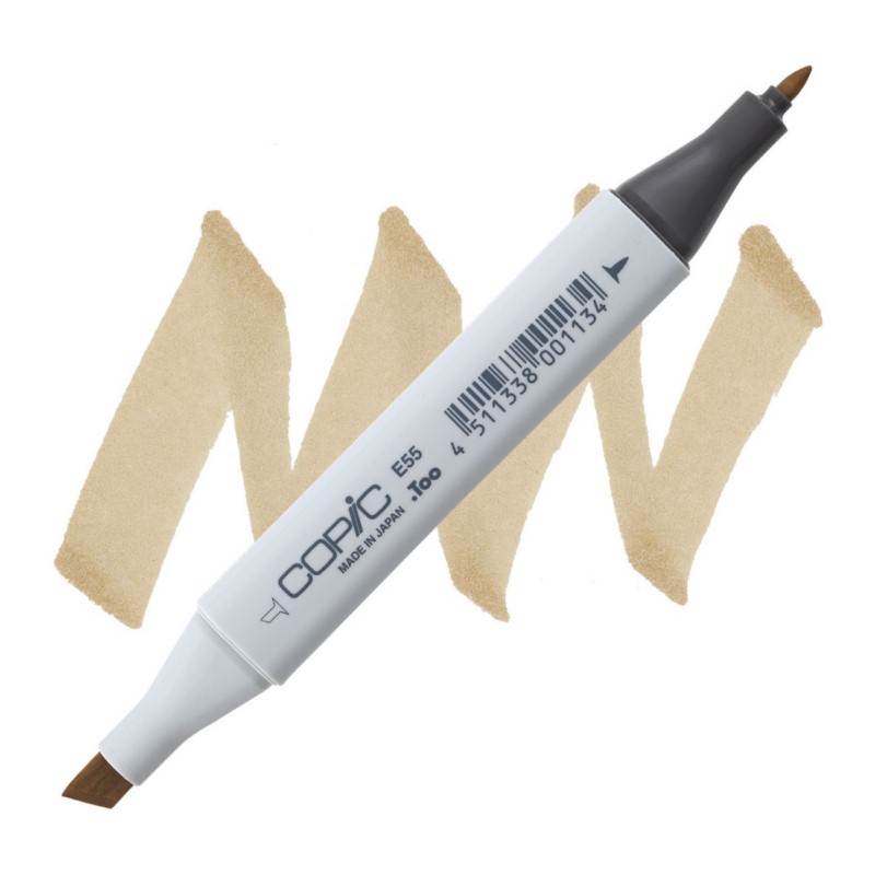 Lihová fixa COPIC Classic oboustranná Fine & Chisel, E55 Light caramel