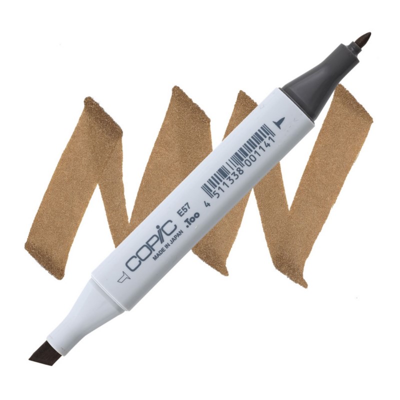 Lihová fixa COPIC Classic oboustranná Fine & Chisel, E57 Light walnut