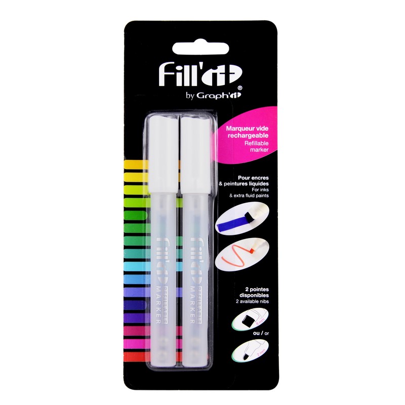 GRAPH'IT Prázdné fixy FILL'IT 4,5mm, 2ks + náhradní hrot