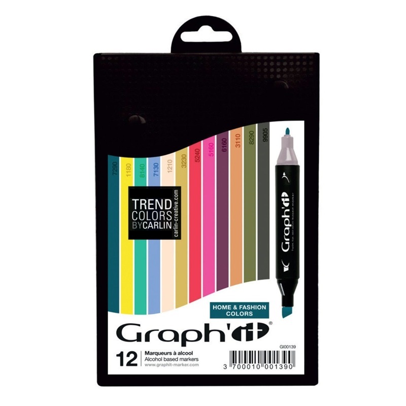 Lihové fixy GRAPH'IT oboustranné Fine & Chisel, 12ks Home & Fashion