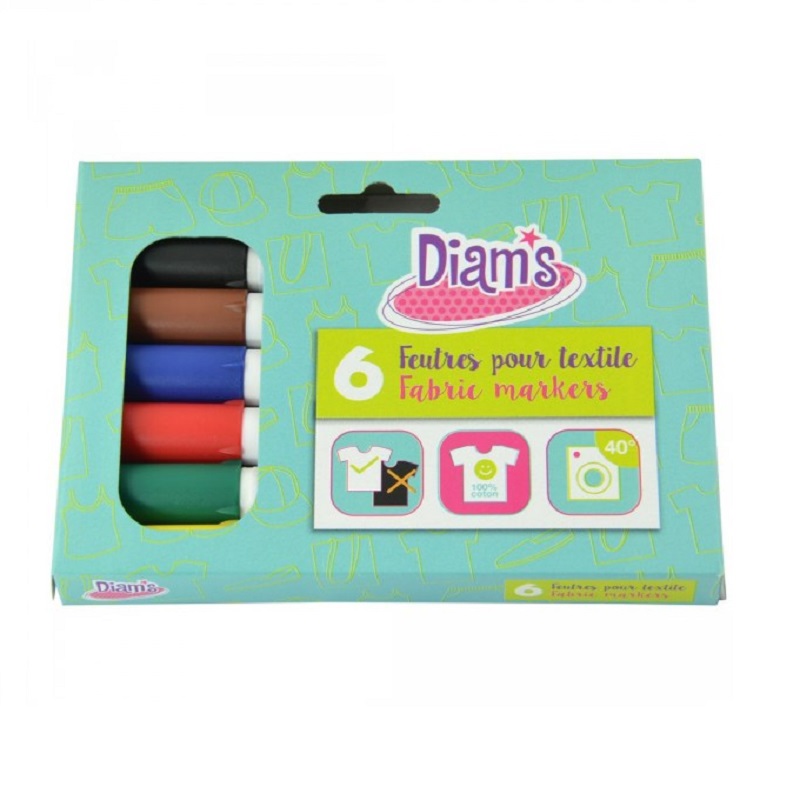GRAPH'IT DIAM'S fixy na textil, 6ks Basic