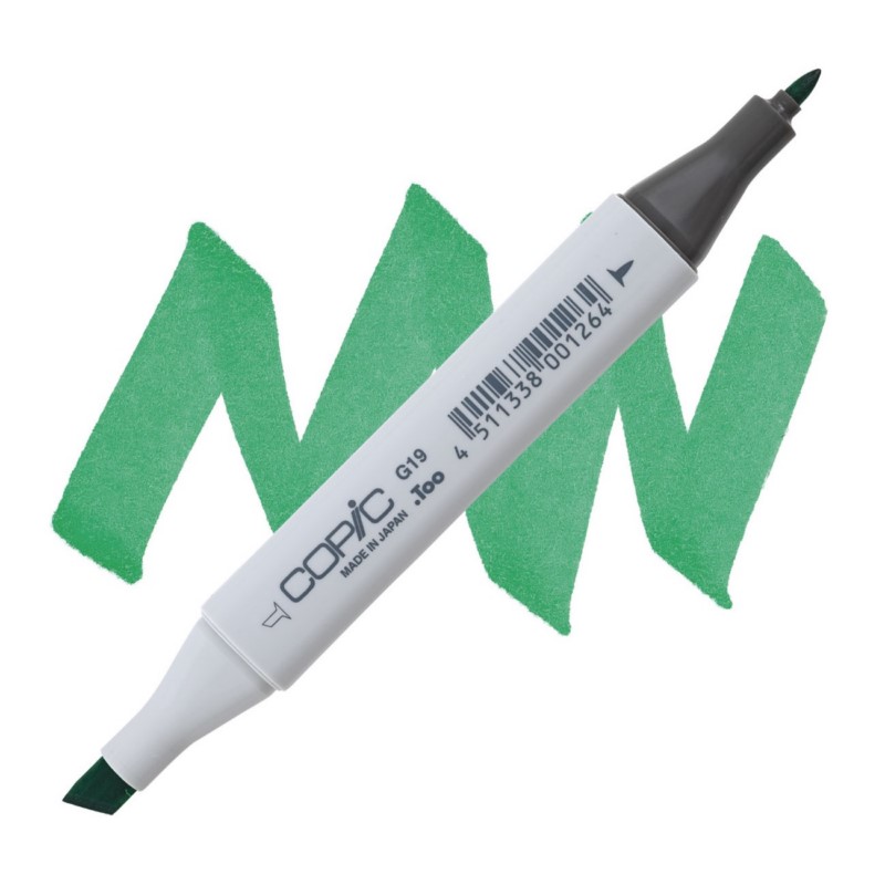 Lihová fixa COPIC Classic oboustranná Fine & Chisel, G19 Bright parrot green