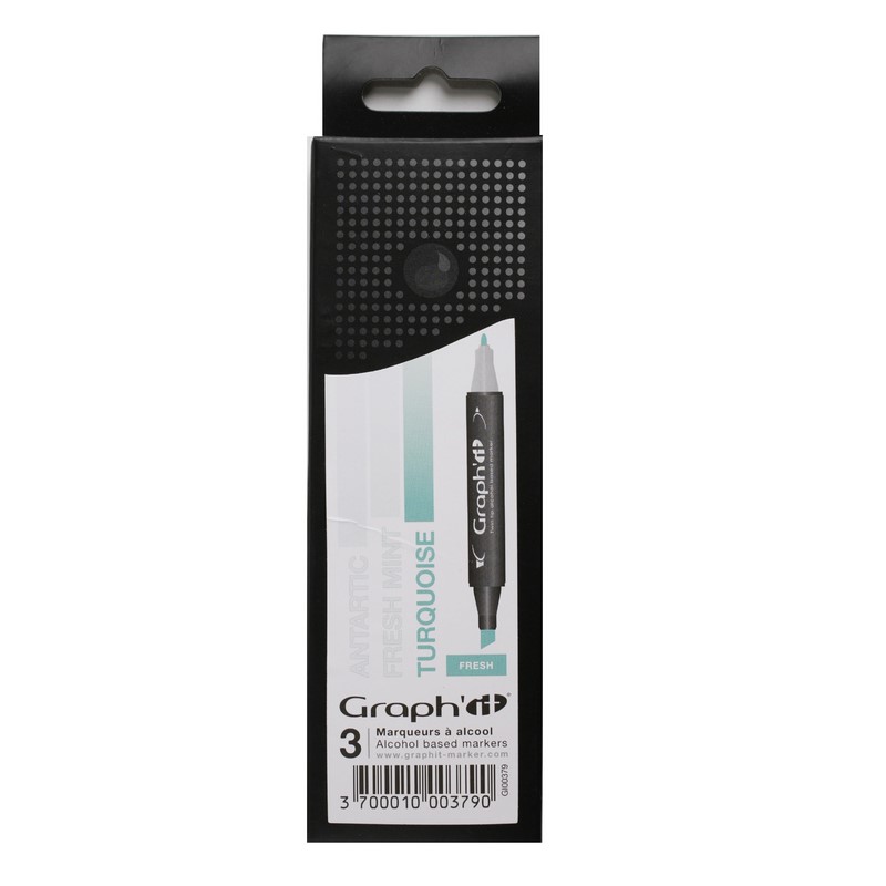 Lihové fixy GRAPH'IT oboustranné Fine & Chisel, 3ks Fresh