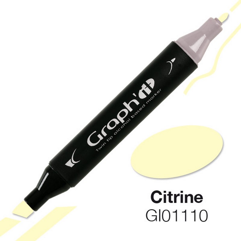 Lihová fixa GRAPH'IT oboustranná Fine & Chisel, Citrine