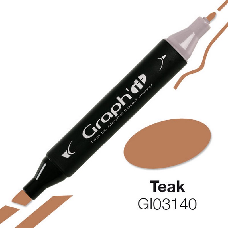 Lihová fixa GRAPH'IT oboustranná Fine & Chisel, Teak