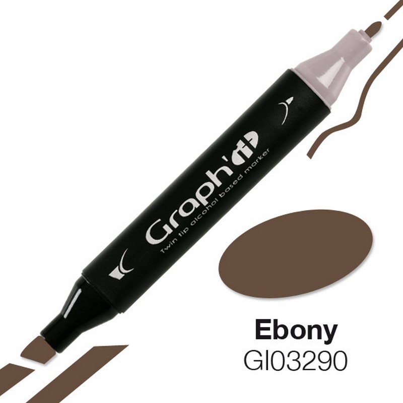 Lihová fixa GRAPH'IT oboustranná Fine & Chisel, Ebony