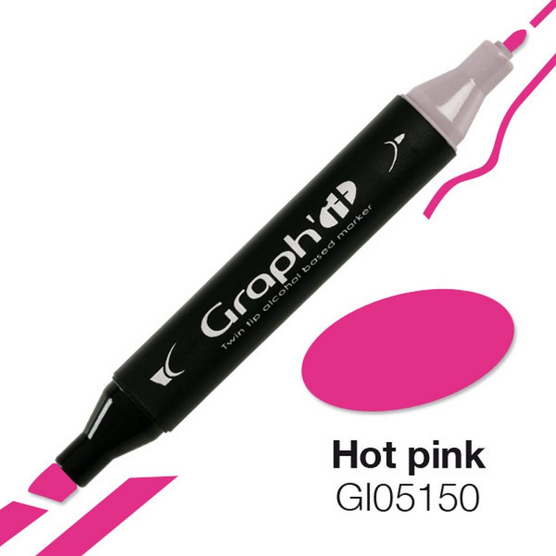 Lihová fixa GRAPH'IT oboustranná Fine & Chisel, Hot Pink
