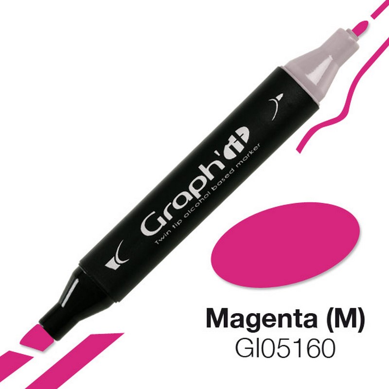 Lihová fixa GRAPH'IT oboustranná Fine & Chisel, Magenta