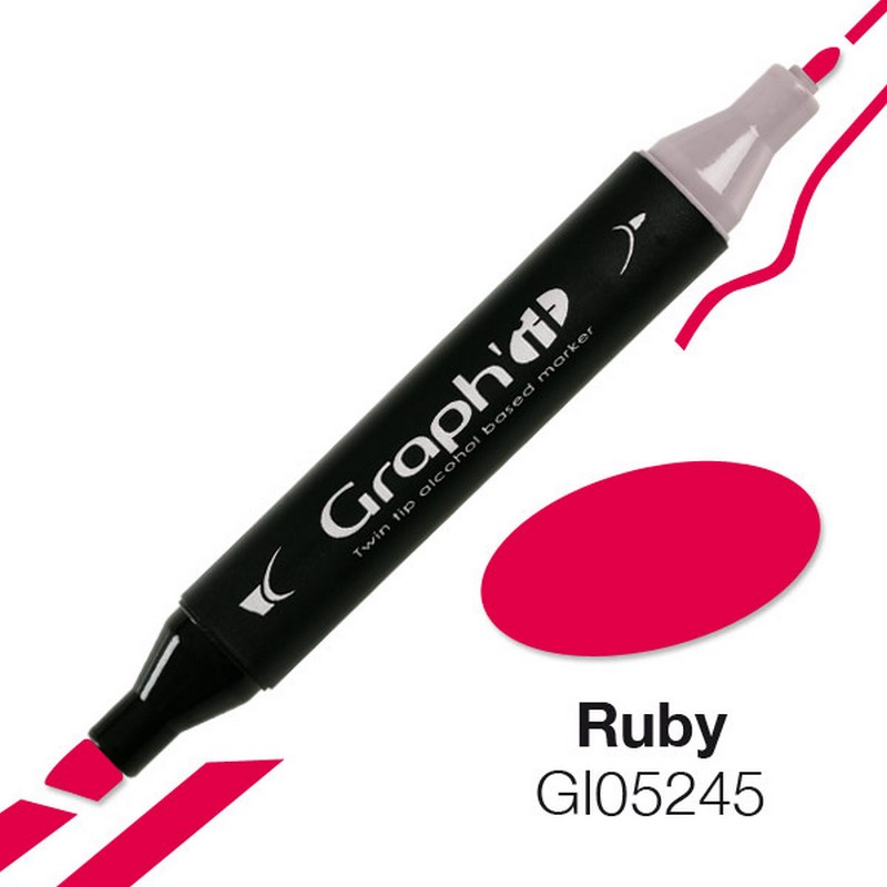 Lihová fixa GRAPH'IT oboustranná Fine & Chisel, Ruby
