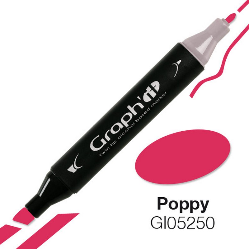 Lihová fixa GRAPH'IT oboustranná Fine & Chisel, Poppy
