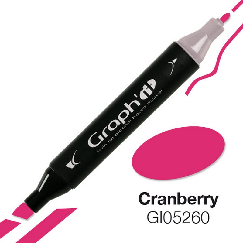 Lihová fixa GRAPH'IT oboustranná Fine & Chisel, Cranberry