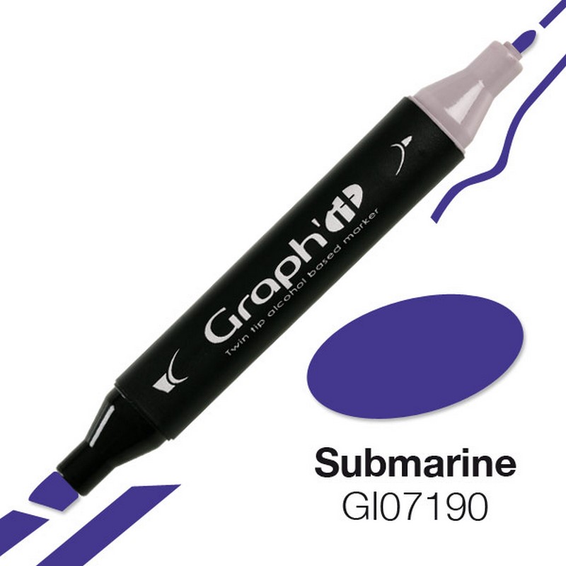 Lihová fixa GRAPH'IT oboustranná Fine & Chisel, Submarine