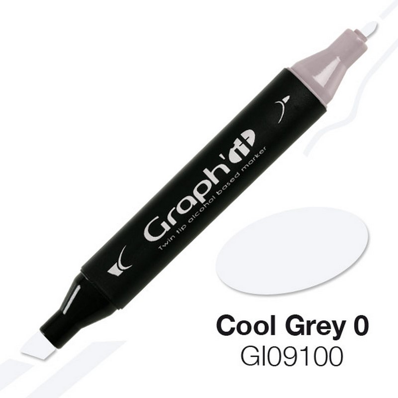 Lihová fixa GRAPH'IT oboustranná Fine & Chisel, Cool Grey 0