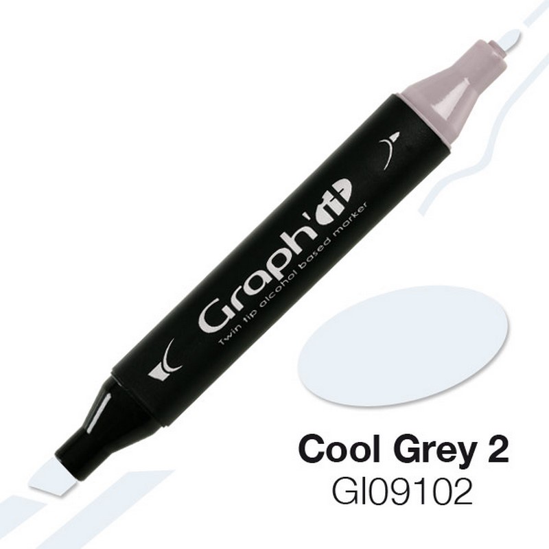 Lihová fixa GRAPH'IT oboustranná Fine & Chisel, Cool Grey 2