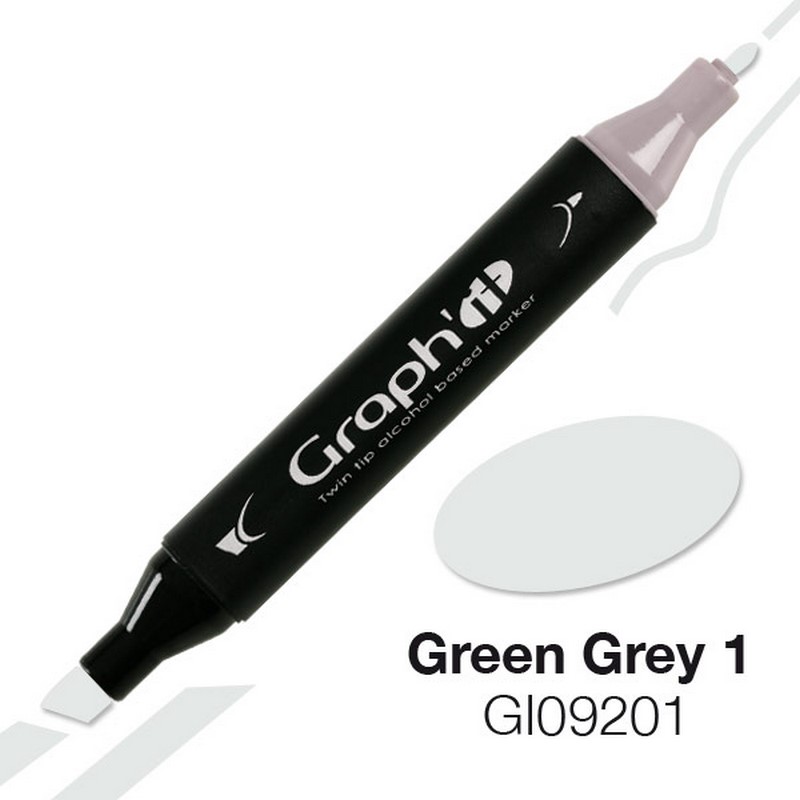Lihová fixa GRAPH'IT oboustranná Fine & Chisel, Green Grey 1