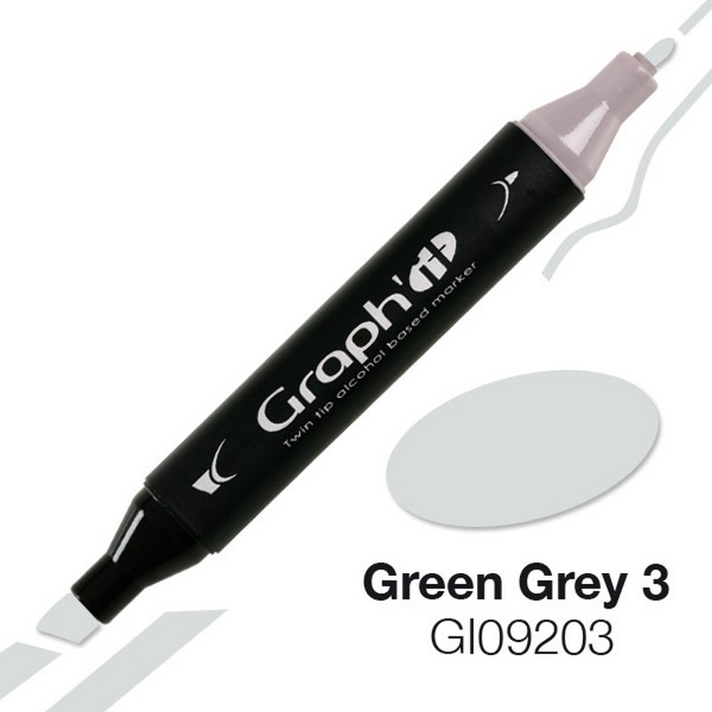 Lihová fixa GRAPH'IT oboustranná Fine & Chisel, Green Grey 3