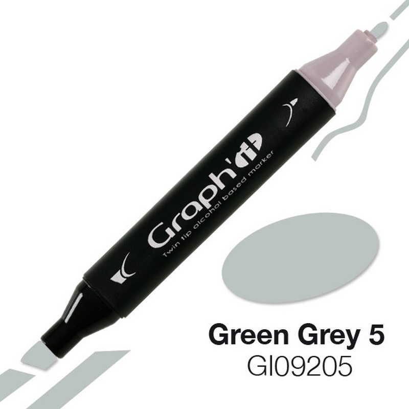 Lihová fixa GRAPH'IT oboustranná Fine & Chisel, Green Grey 5