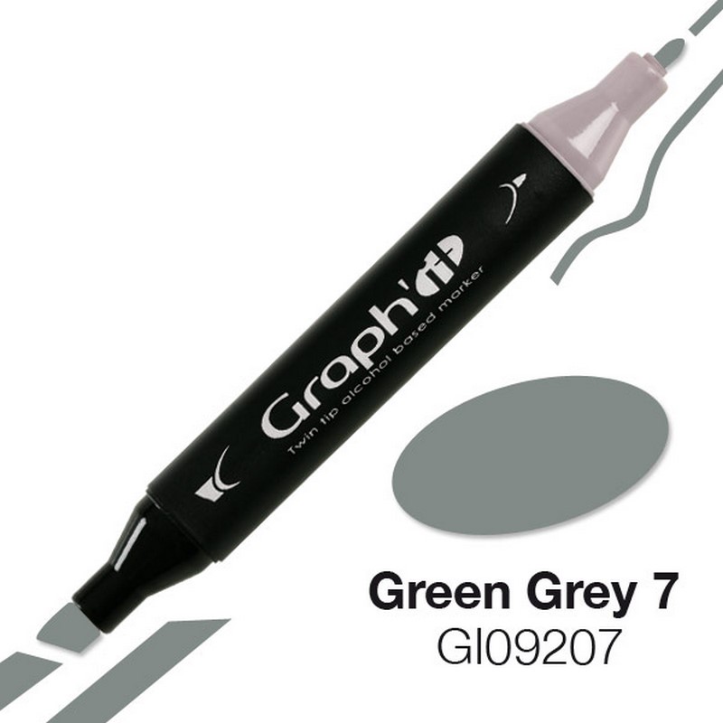 Lihová fixa GRAPH'IT oboustranná Fine & Chisel, Green Grey 7