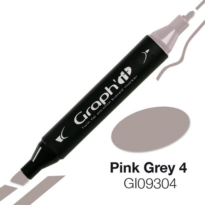Lihová fixa GRAPH'IT oboustranná Fine & Chisel, Pink Grey 4