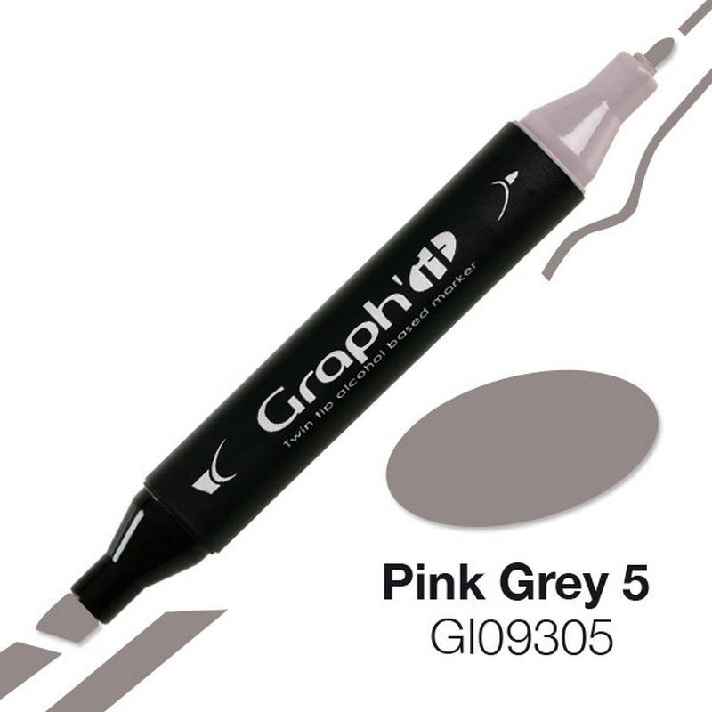 Lihová fixa GRAPH'IT oboustranná Fine & Chisel, Pink Grey 5