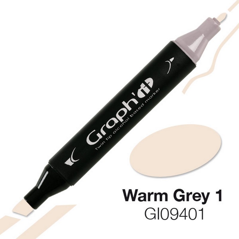 Lihová fixa GRAPH'IT oboustranná Fine & Chisel, Warm Grey 1