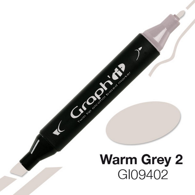 Lihová fixa GRAPH'IT oboustranná Fine & Chisel, Warm Grey 2
