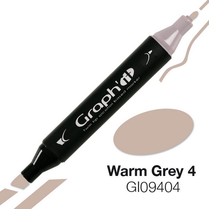 Lihová fixa GRAPH'IT oboustranná Fine & Chisel, Warm Grey 4