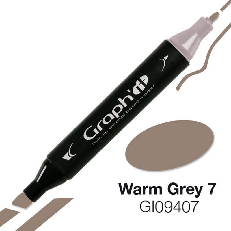 Lihová fixa GRAPH'IT oboustranná Fine & Chisel, Warm Grey 7
