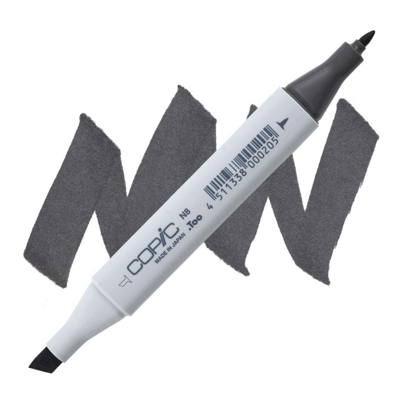 Lihová fixa COPIC Classic oboustranná Fine & Chisel, N8 Neutral gray 8