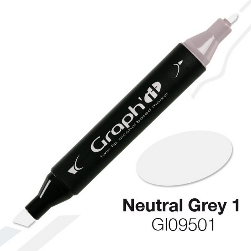 Lihová fixa GRAPH'IT oboustranná Fine & Chisel, Neutral Grey 1