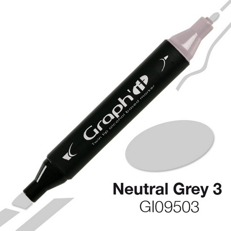 Lihová fixa GRAPH'IT oboustranná Fine & Chisel, Neutral Grey 3