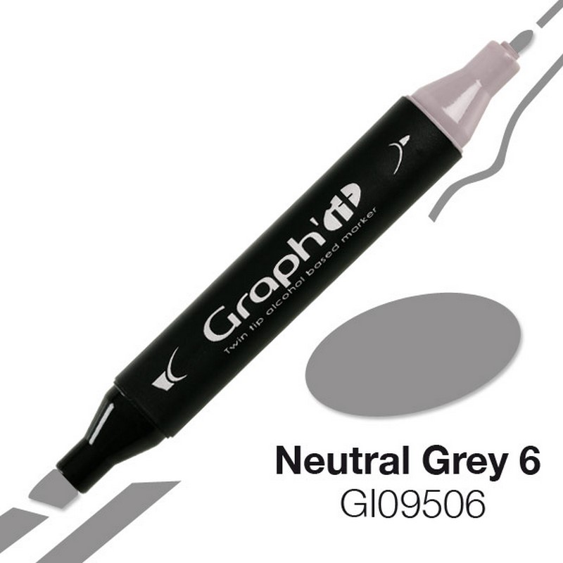Lihová fixa GRAPH'IT oboustranná Fine & Chisel, Neutral Grey 6