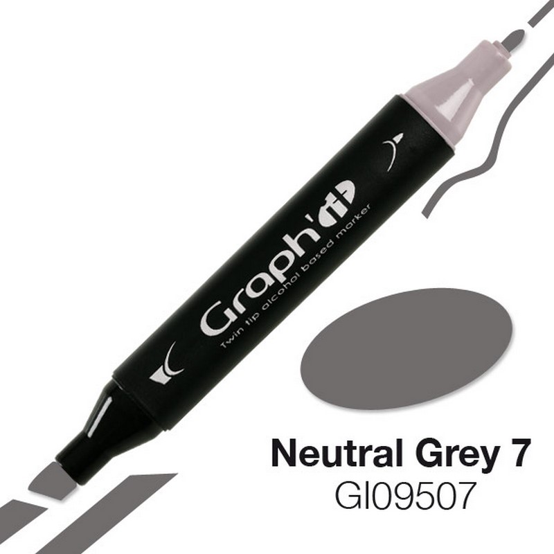 Lihová fixa GRAPH'IT oboustranná Fine & Chisel, Neutral Grey 7