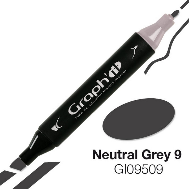 Lihová fixa GRAPH'IT oboustranná Fine & Chisel, Neutral Grey 9
