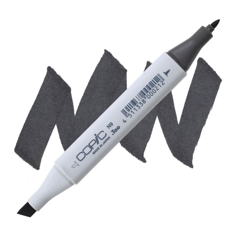 Lihová fixa COPIC Classic oboustranná Fine & Chisel, N9 Neutral gray 9