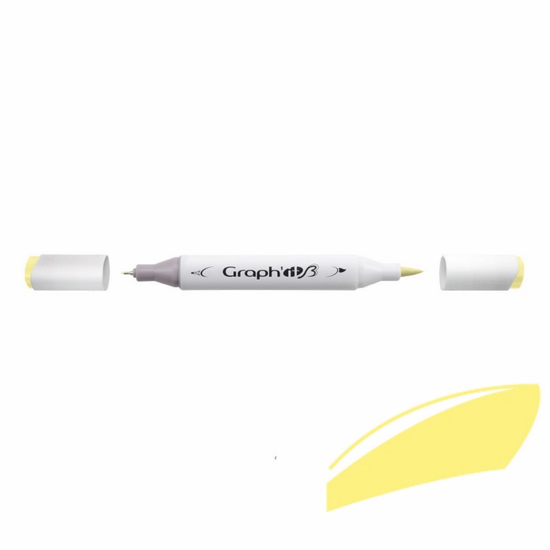 Lihová fixa GRAPH'IT oboustranná Brush & Chisel, Lemon