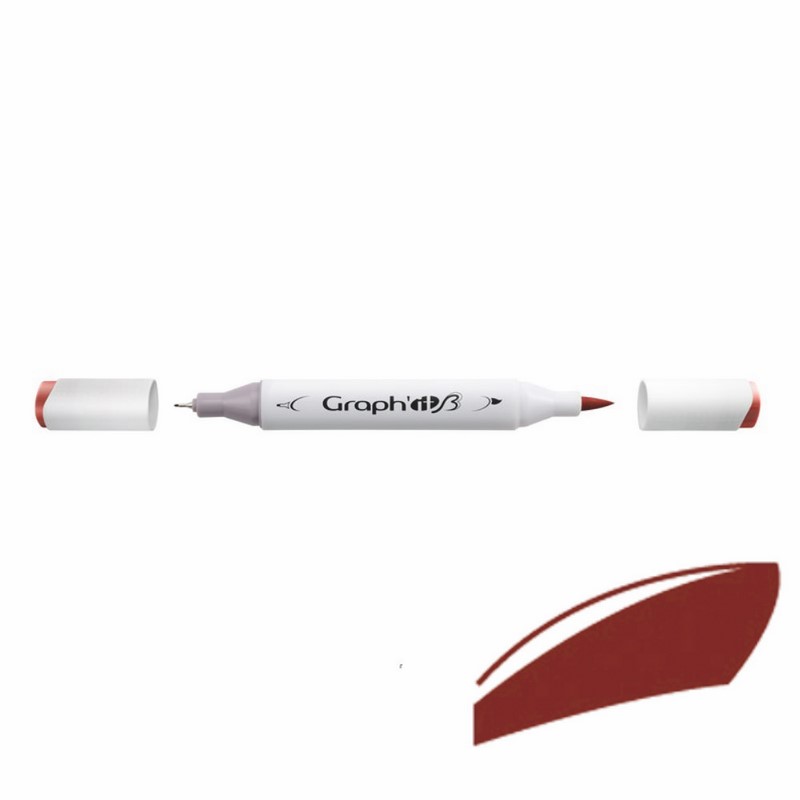 Lihová fixa GRAPH'IT oboustranná Brush & Chisel, Brown 5