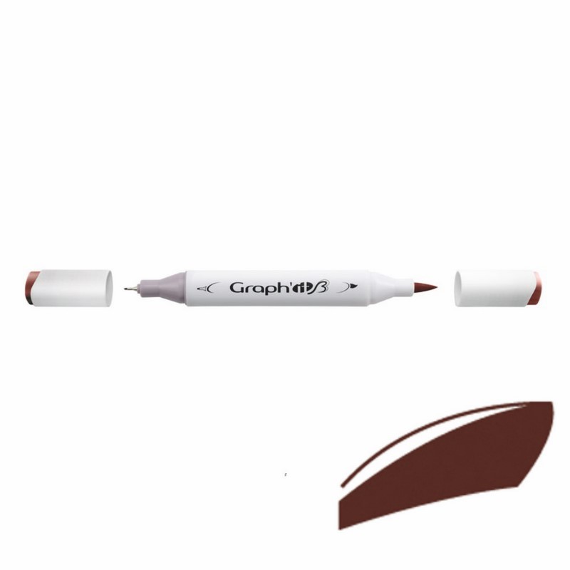 Lihová fixa GRAPH'IT oboustranná Brush & Chisel, Wengé
