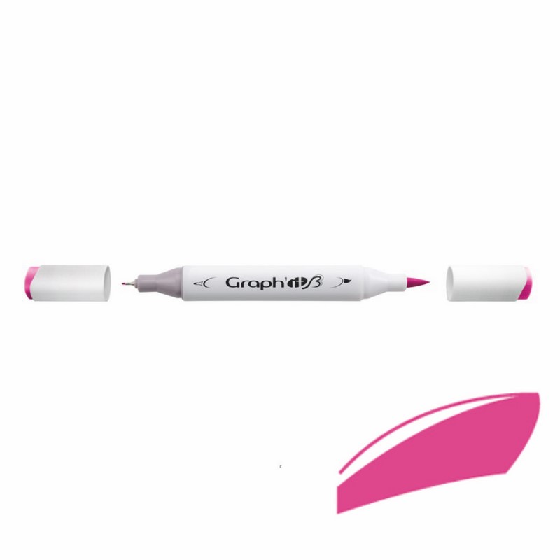 Lihová fixa GRAPH'IT oboustranná Brush & Chisel, Magenta