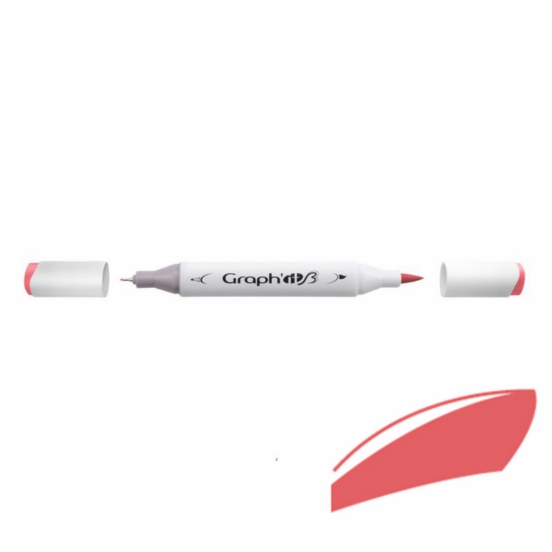 Lihová fixa GRAPH'IT oboustranná Brush & Chisel, Coral