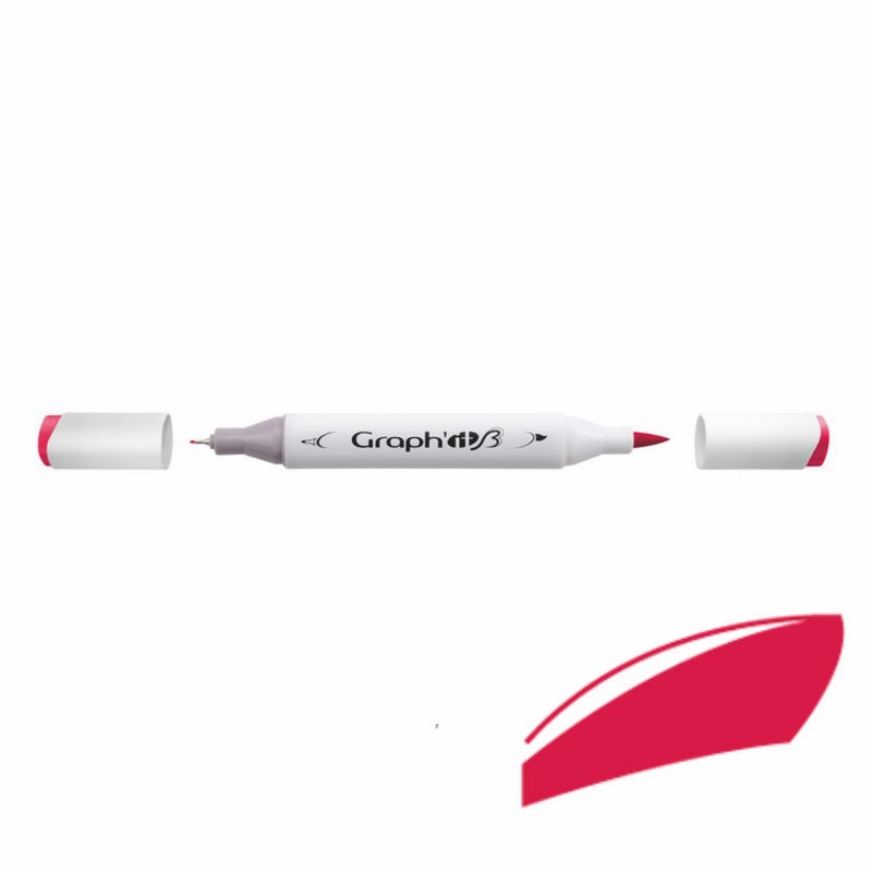 Lihová fixa GRAPH'IT oboustranná Brush & Chisel, Ruby