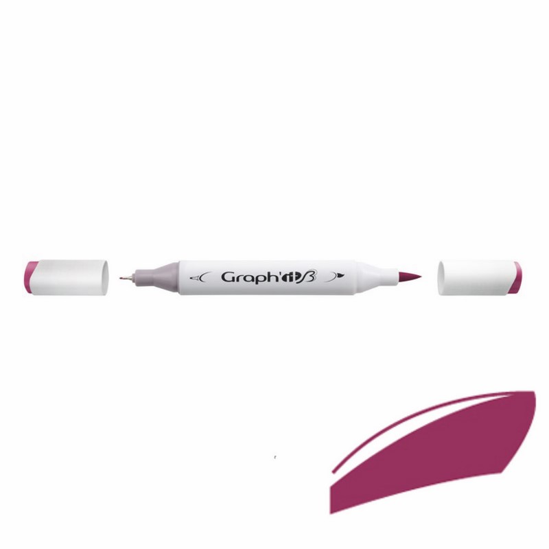 Lihová fixa GRAPH'IT oboustranná Brush & Chisel, Burgundy