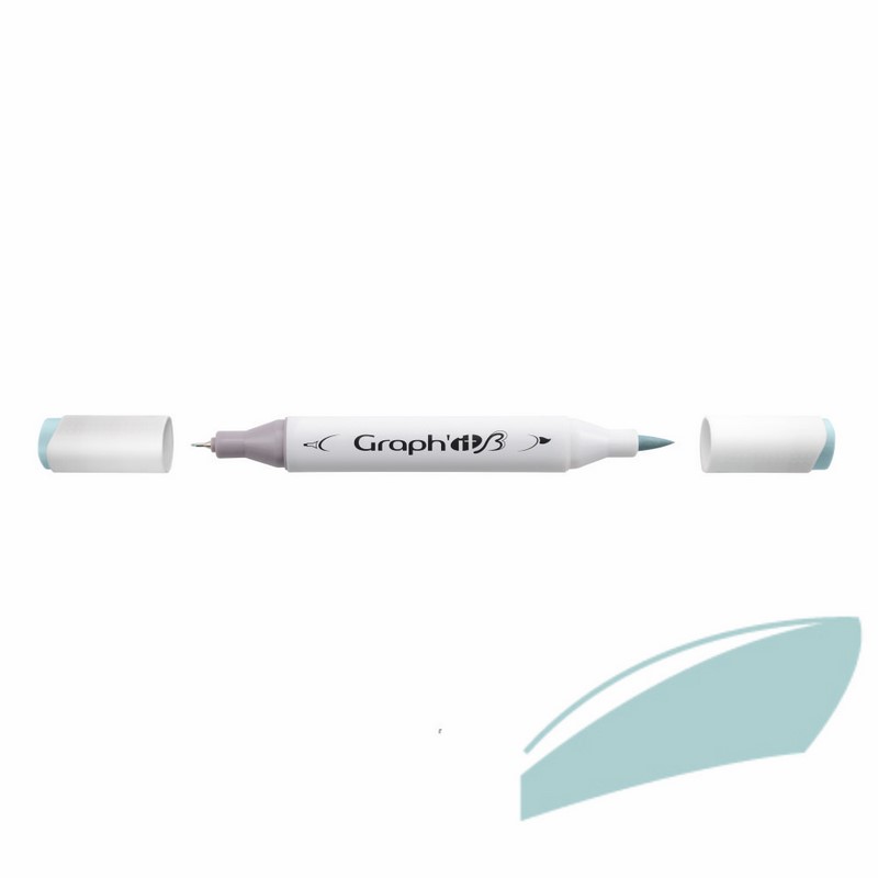 Lihová fixa GRAPH'IT oboustranná Brush & Chisel, Ice Blue