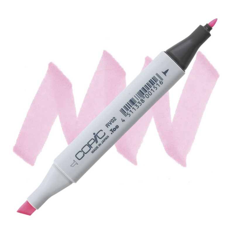Lihová fixa COPIC Classic oboustranná Fine & Chisel, RV02 Sugared almond pink